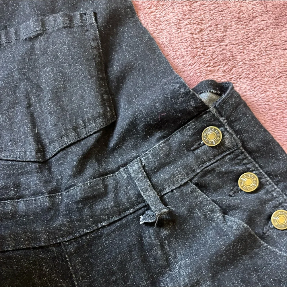 Stylish Women's Overalls Dark Wash Denim Adjustable Straps Cuffed Hem - Picture 4 of 10